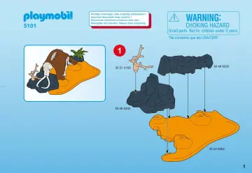 Bauanleitungen Playmobil 5101-A - Mammutknochen-Zelt mit Jägern (1)