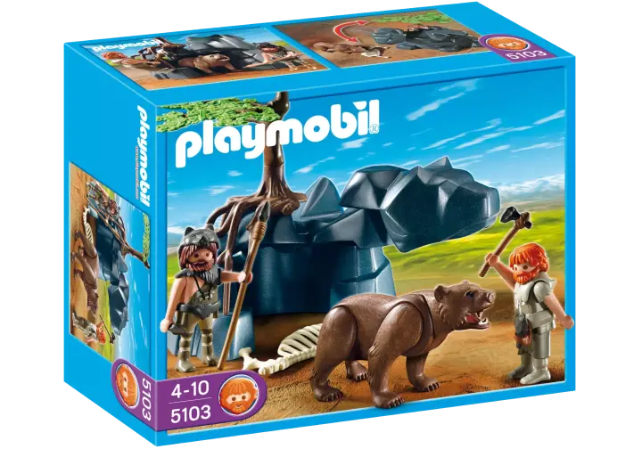 Playmobil 5103-A - Höhlenbär mit Höhlenmenschen - BOX