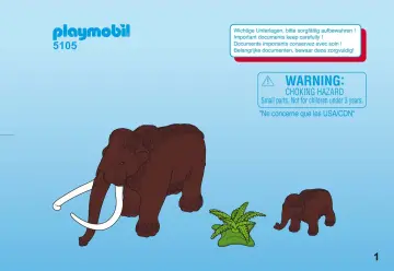 Bauanleitungen Playmobil 5105-A - Mammut mit Baby (1)