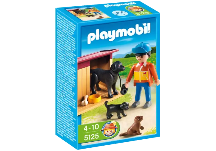 Playmobil 5125-A - Hofhund mit Welpen - BOX