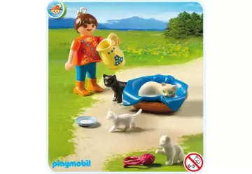 Playmobil 5126-A - Mädchen mit Katzenfamilie