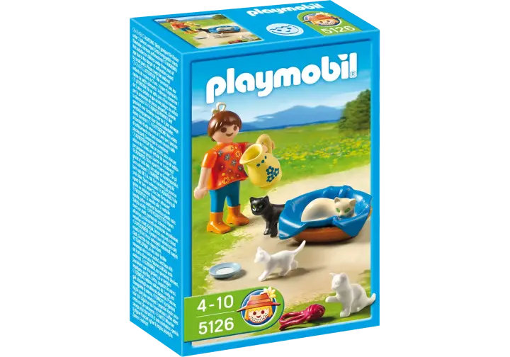 Playmobil 5126-A - Mädchen mit Katzenfamilie - BOX