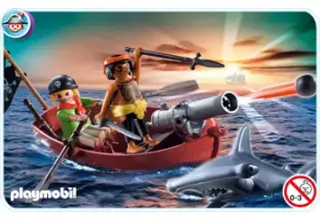 Playmobil 5137-A - Piraten-Ruderboot mit Hammerhai