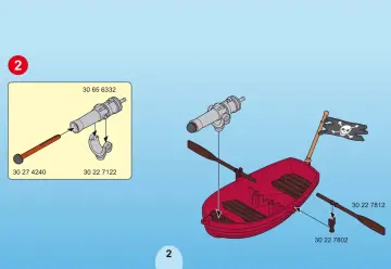 Bauanleitungen Playmobil 5137-A - Piraten-Ruderboot mit Hammerhai (2)