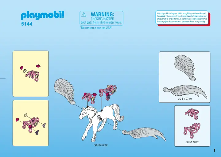 Bauanleitungen Playmobil 5144-A - Pegasus mit Schmück-Ecke (1)