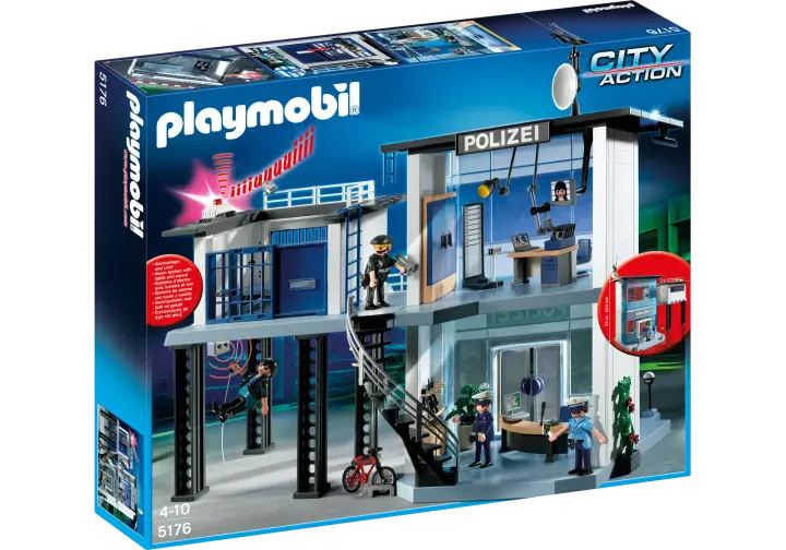 Playmobil 5176-A - Polizei-Kommandostation mit Alarmanlage - BOX