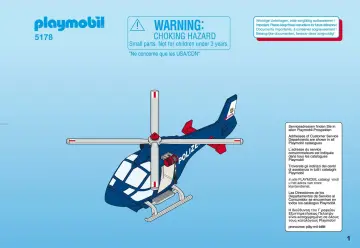 Bauanleitungen Playmobil 5178-A - Polizeihubschrauber mit LED-Suchscheinwerfer (1)