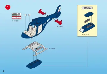 Bauanleitungen Playmobil 5178-A - Polizeihubschrauber mit LED-Suchscheinwerfer (2)