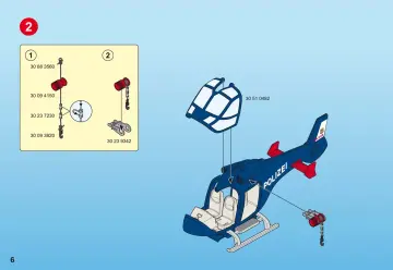 Bauanleitungen Playmobil 5178-A - Polizeihubschrauber mit LED-Suchscheinwerfer (6)