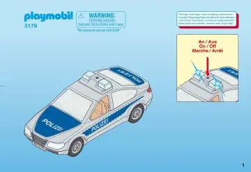 Bauanleitungen Playmobil 5179-A - Polizeifahrzeug mit Blinklicht (1)