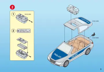 Bauanleitungen Playmobil 5179-A - Polizeifahrzeug mit Blinklicht (3)