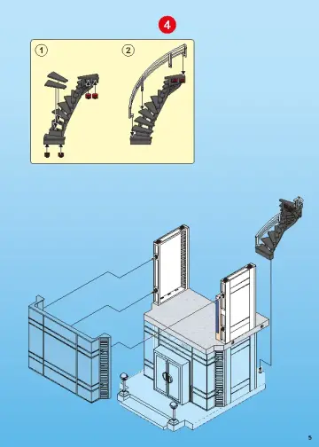 Bauanleitungen Playmobil 5182-A - Polizei-Kommandostation mit Alarmanlage (5)