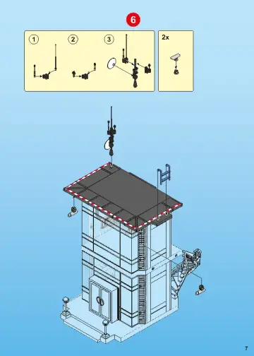 Bauanleitungen Playmobil 5182-A - Polizei-Kommandostation mit Alarmanlage (7)