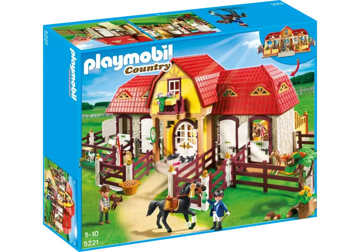 Playmobil 5221 - Stor hästgård med hage - BOX