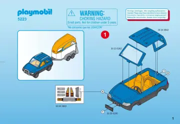 Bauanleitungen Playmobil 5223-A - PKW mit Pferdeanhänger (1)