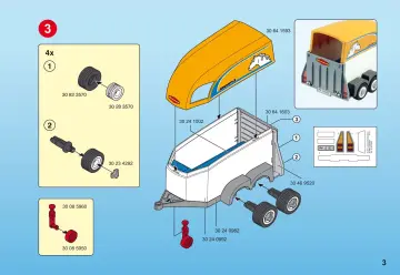 Bauanleitungen Playmobil 5223-A - PKW mit Pferdeanhänger (3)