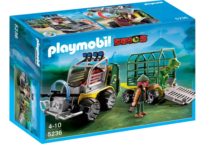 Playmobil 5236-A - Forscherfahrzeug mit Käfiganhänger - BOX