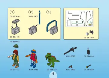 Bauanleitungen Playmobil 5236-A - Forscherfahrzeug mit Käfiganhänger (5)