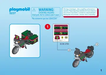 Bauanleitungen Playmobil 5237-A - Dinoforscher mit Geländemaschine (1)