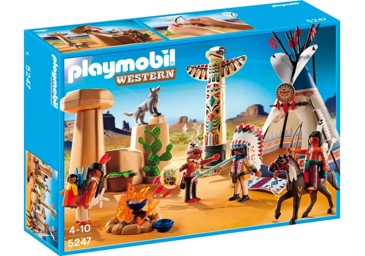 Playmobil 5247-A - Indianercamp mit Totempfahl - BOX