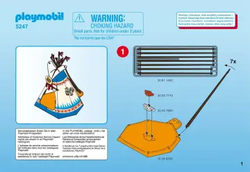 Bauanleitungen Playmobil 5247-A - Indianercamp mit Totempfahl (1)