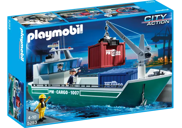 Playmobil 5253-A - Frachtschiff mit Verladekran - BOX