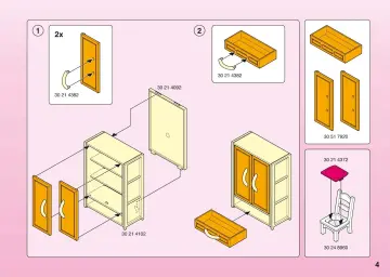 Notices de montage Playmobil 5331-A - Chambre des parents avec coiffeuse (4)