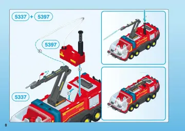 Building instructions Playmobil 5337 - Airport Fire Engine with Lights and Sound (8)