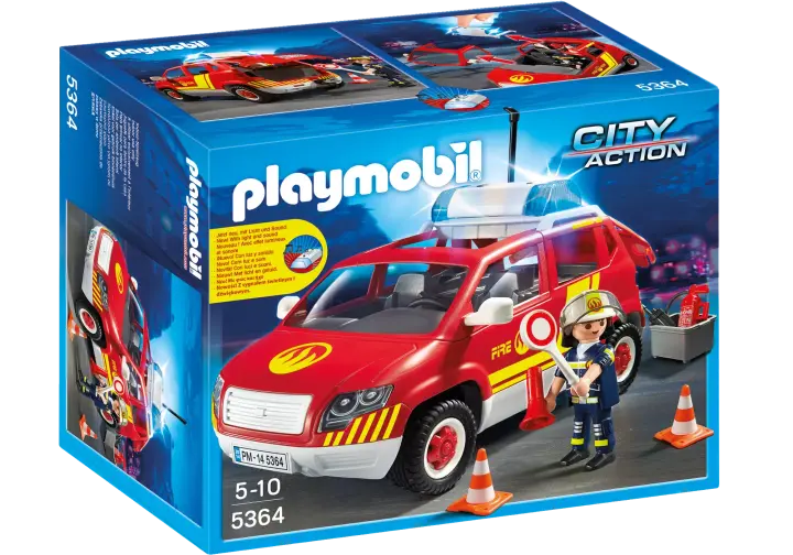 Playmobil 5364 - Viatura do Chefe dos Bombeiros com Luzes e Som - BOX