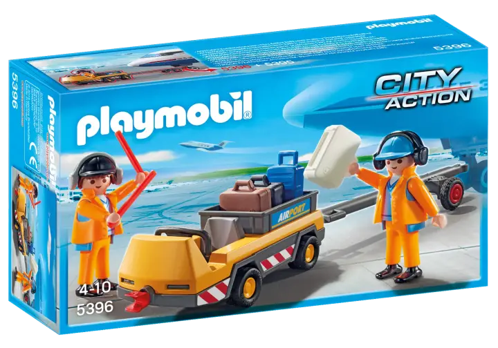 Playmobil 5396 - Veicolo trasporto bagagli con addetti pista - BOX