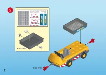 Istruzioni di montaggio Playmobil 5396 - Veicolo trasporto bagagli con addetti pista (2)