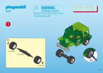 Bauanleitungen Playmobil 5416-A - Geländewagen bei Tigern und Orang-Utans (1)