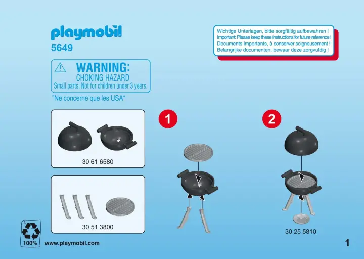Manuales de instrucciones Playmobil 5649 - Maletín Barbacoa (1)