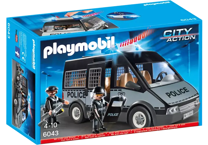 Playmobil 6043 - Fourgon de police avec sirène et gyrophare - BOX