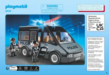 Notices de montage Playmobil 6043 - Fourgon de police avec sirène et gyrophare (1)