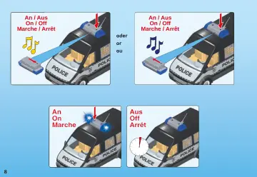 Notices de montage Playmobil 6043 - Fourgon de police avec sirène et gyrophare (8)