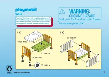 Bouwplannen Playmobil 6295 - Inrichting voor het kinderziekenhuis (1)