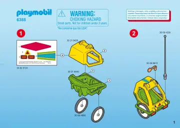 Manual de instruções Playmobil 6388 - Bicicleta com atrelado para criança (1)