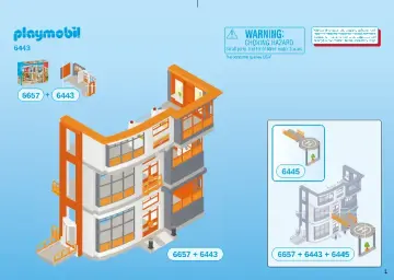 Bauanleitungen Playmobil 6443 - Etagenergänzung Kinderklinik (1)