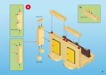 Bouwplannen Playmobil 6474 - Extra stallen voor het Ponypark (5)