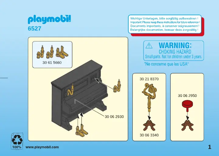 Notices de montage Playmobil 6527 - Pianiste avec piano (2)