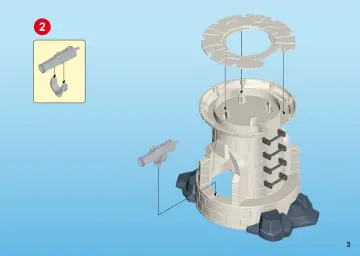 Bauanleitungen Playmobil 6680 - Soldatenturm mit Leuchtfeuer (3)