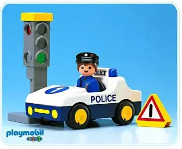 Playmobil 6709-A - Voiture de police / feu tricolore