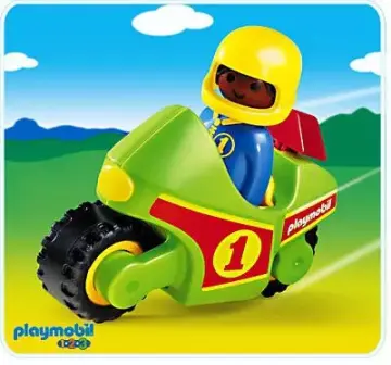 Playmobil 6719-A - Pilote / moto de course 1.2.3