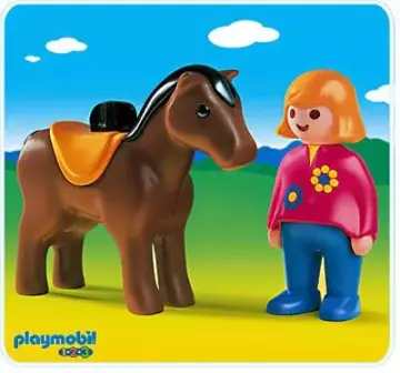 Playmobil 6723-A - Cavalière / cheval 1.2.3