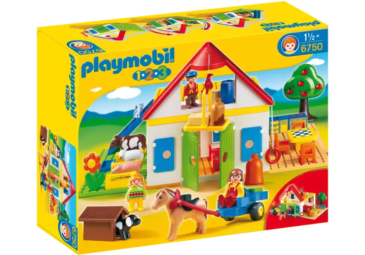 Playmobil 6750-A - Coffret Grande ferme 1.2.3 - BOX