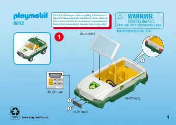 Bouwplannen Playmobil 6812 - Terreinwagen met boswachter (1)