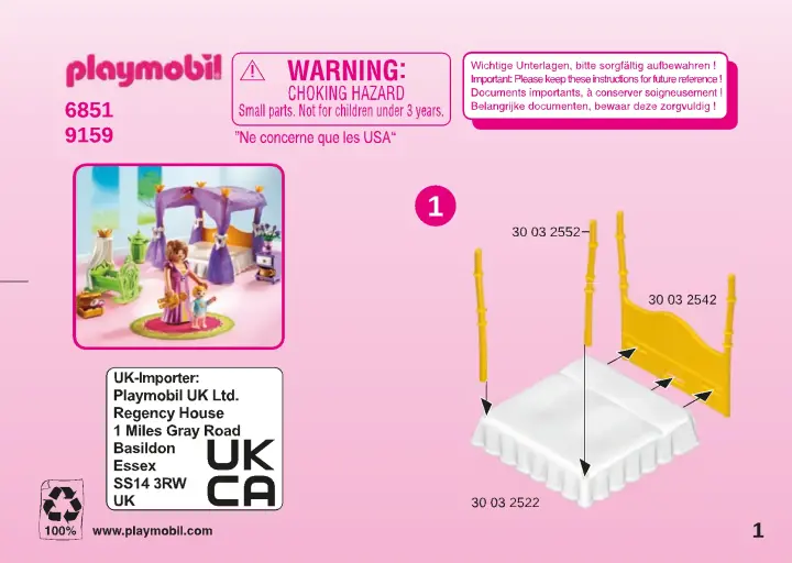 Instrukcje obsługi Playmobil 6851 - Królewska sypialnia (1)