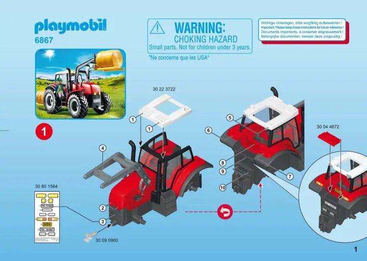 Manual de instruções Playmobil 6867 - TRATOR GRANDE (1)