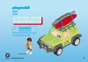 Bouwplannen Playmobil 6889 - Familieterreinwagen met kajaks (1)